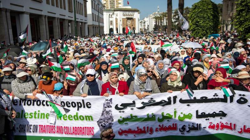 مظاهرات حاشدة في 28 مدينة مغربية ضد التطبيع