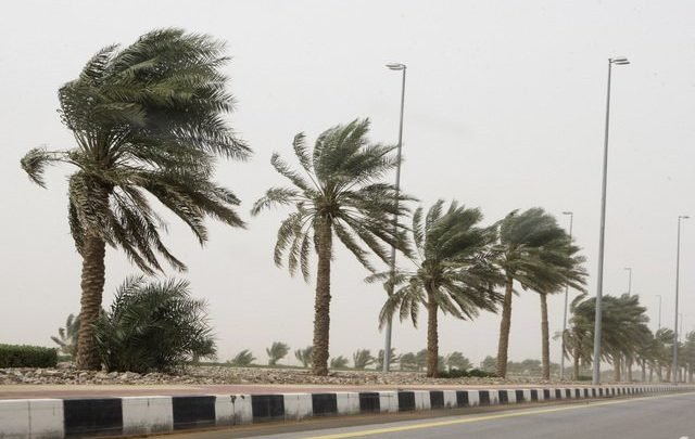 هبوب رياح قوية على 9 ولايات جنوبية